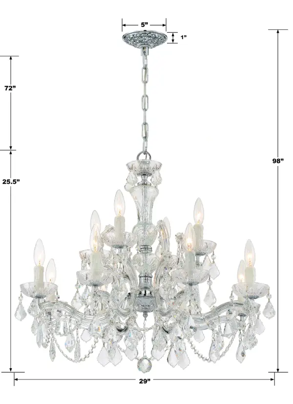 Maria Theresa 29" Crystal Chandelier - Image 5