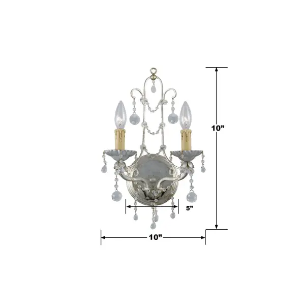 Paris Market 10" Silver Leaf Sconce - Image 2