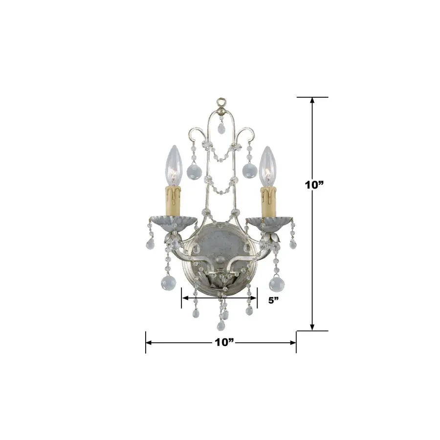 Paris Market 10" Silver Leaf Sconce - Image 2