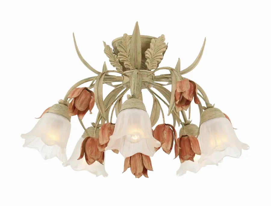 Southport 22" Semi Flush Mount in Sage Rose - Image 1