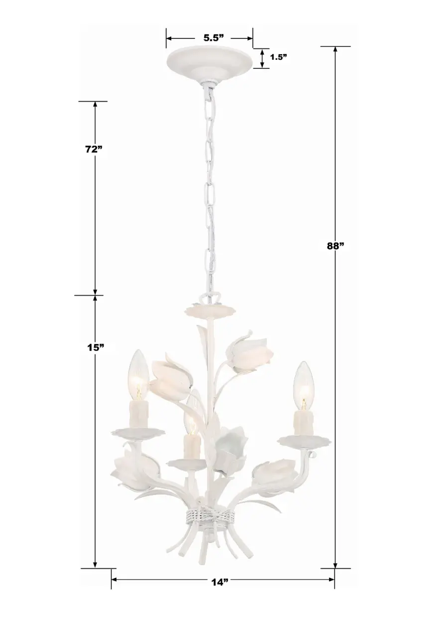 Southport 14" Chandelier in Wet White - Image 6