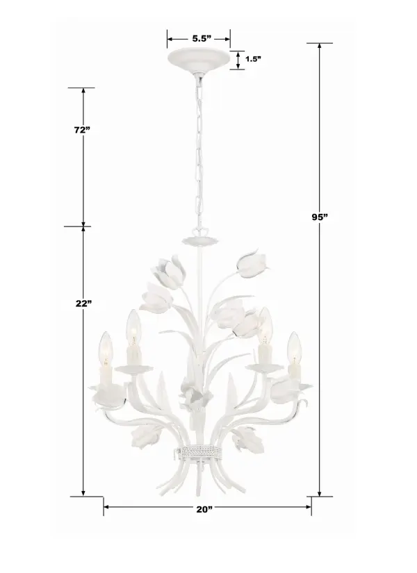 Southport 20" Chandelier in Wet White - Image 6