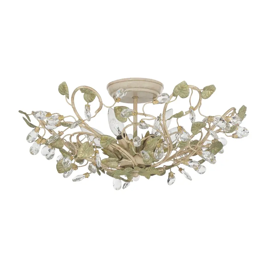 Josie 20.5" Semi Flush Mount in Champagne Green Tea - Image 2