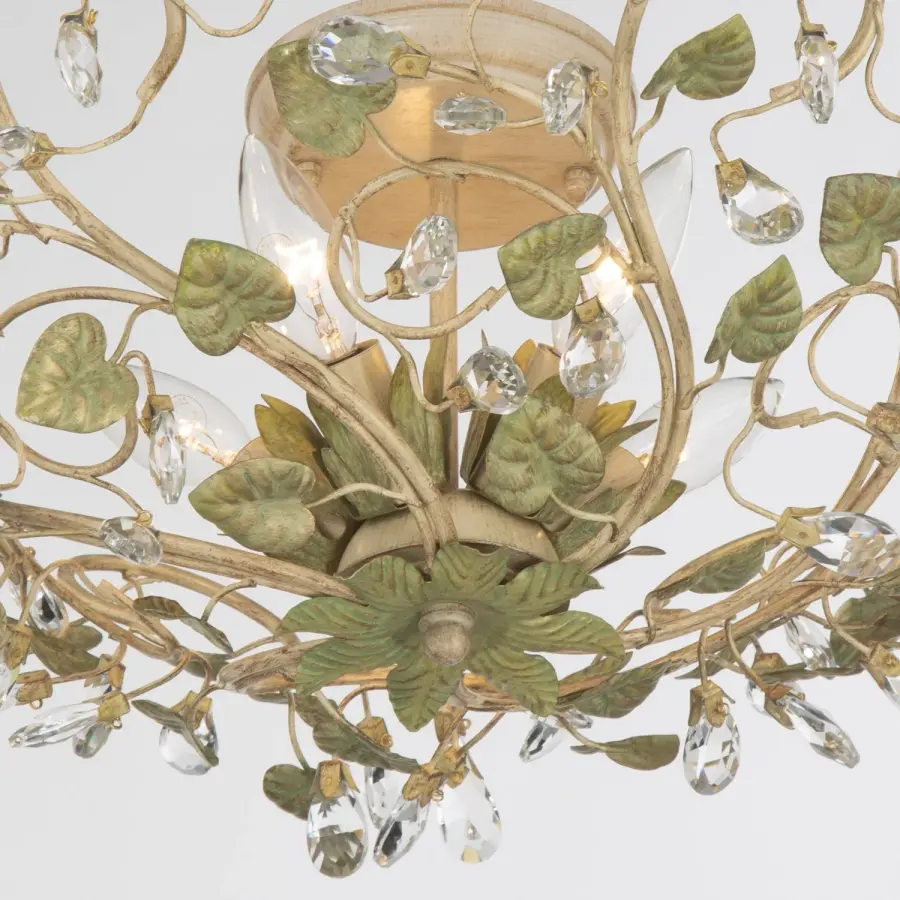 Josie 20.5" Semi Flush Mount in Champagne Green Tea - Image 5