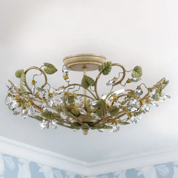 Josie 20.5" Semi Flush Mount in Champagne Green Tea - Image 7