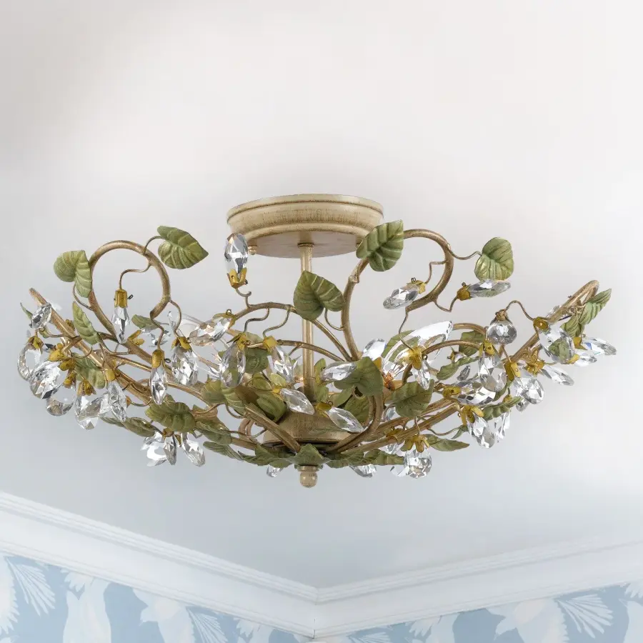 Josie 20.5" Semi Flush Mount in Champagne Green Tea - Image 7