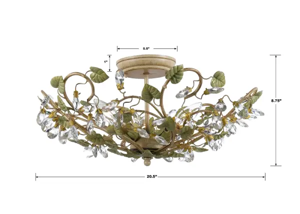 Josie 20.5" Semi Flush Mount in Champagne Green Tea - Image 8