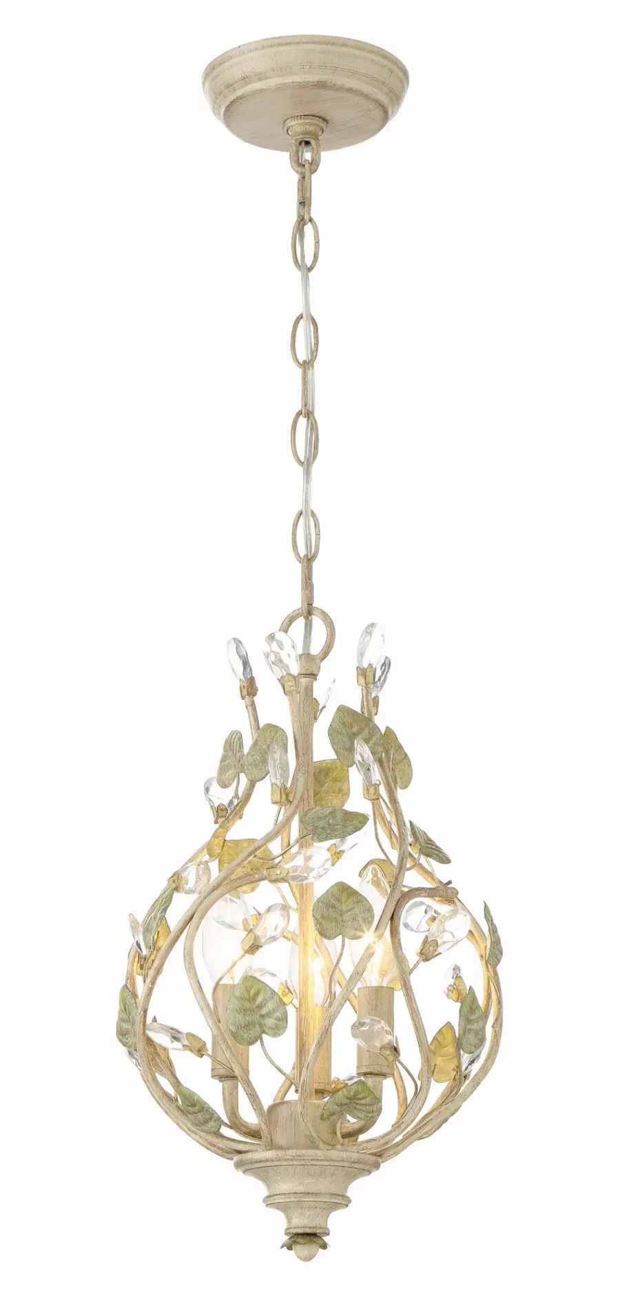 Josie 9" Mini Chandelier in Champagne Green Tea - Image 3