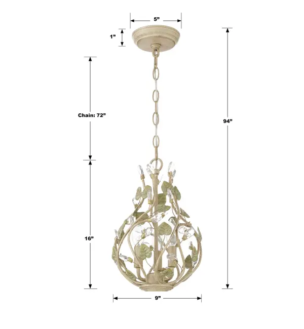 Josie 9" Mini Chandelier in Champagne Green Tea - Image 7