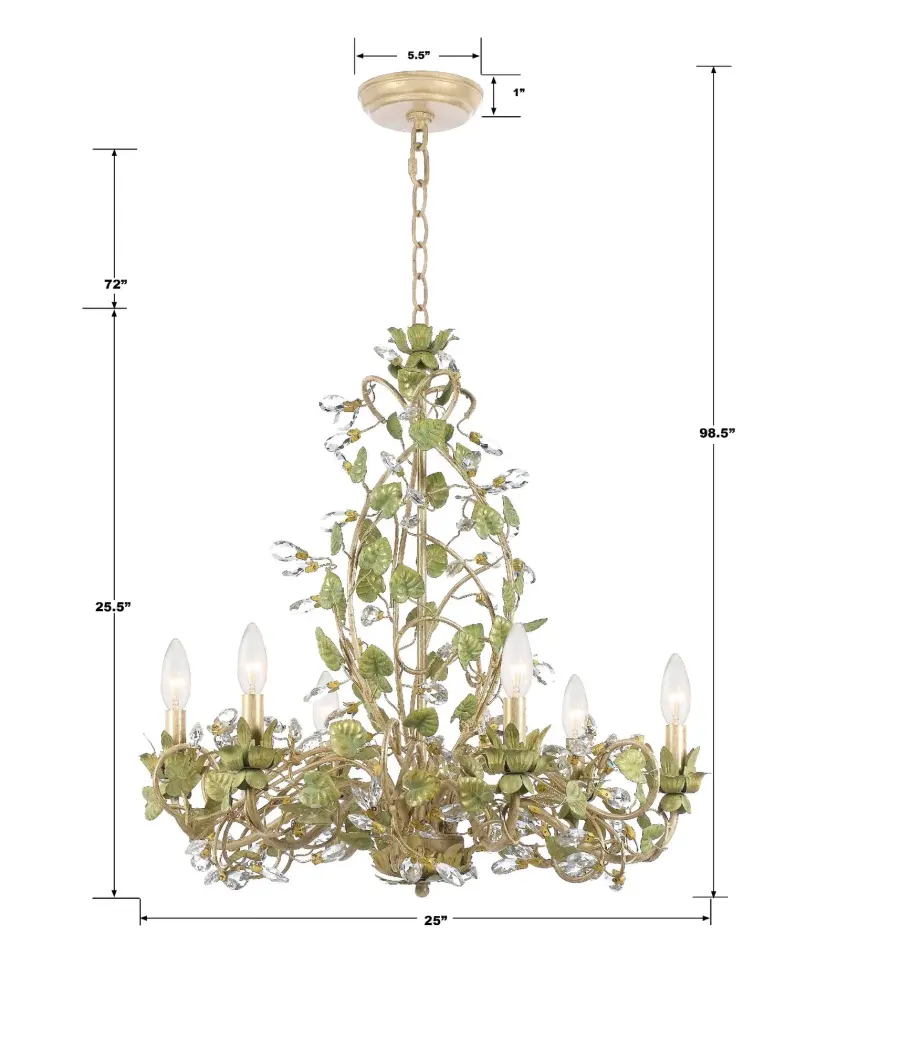 Josie 25" Chandelier in Champagne Green Tea - Image 7
