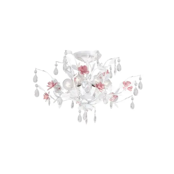 Elegant French-Inspired Semi Flush with Crystal Accents - Image 2