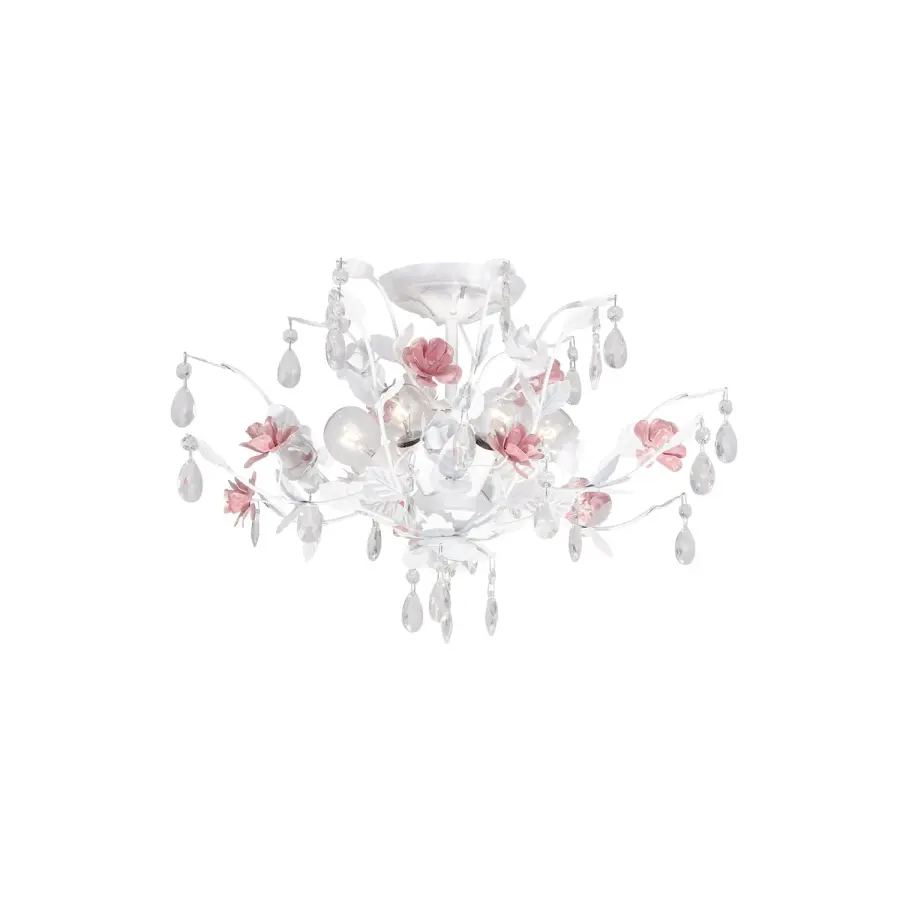 Elegant French-Inspired Semi Flush with Crystal Accents - Image 2