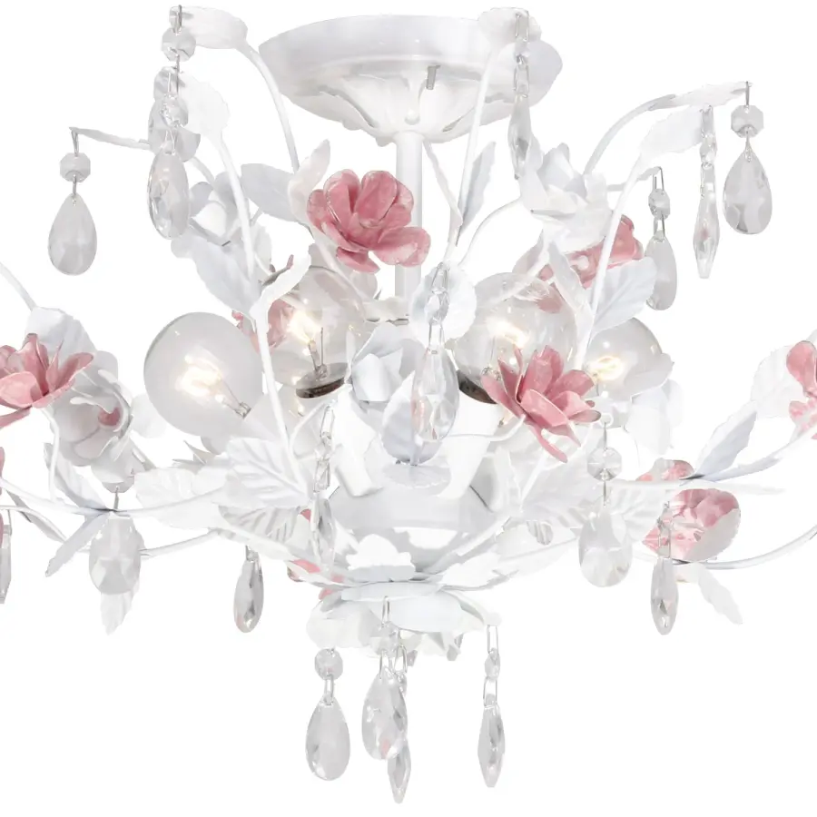 Elegant French-Inspired Semi Flush with Crystal Accents - Image 3