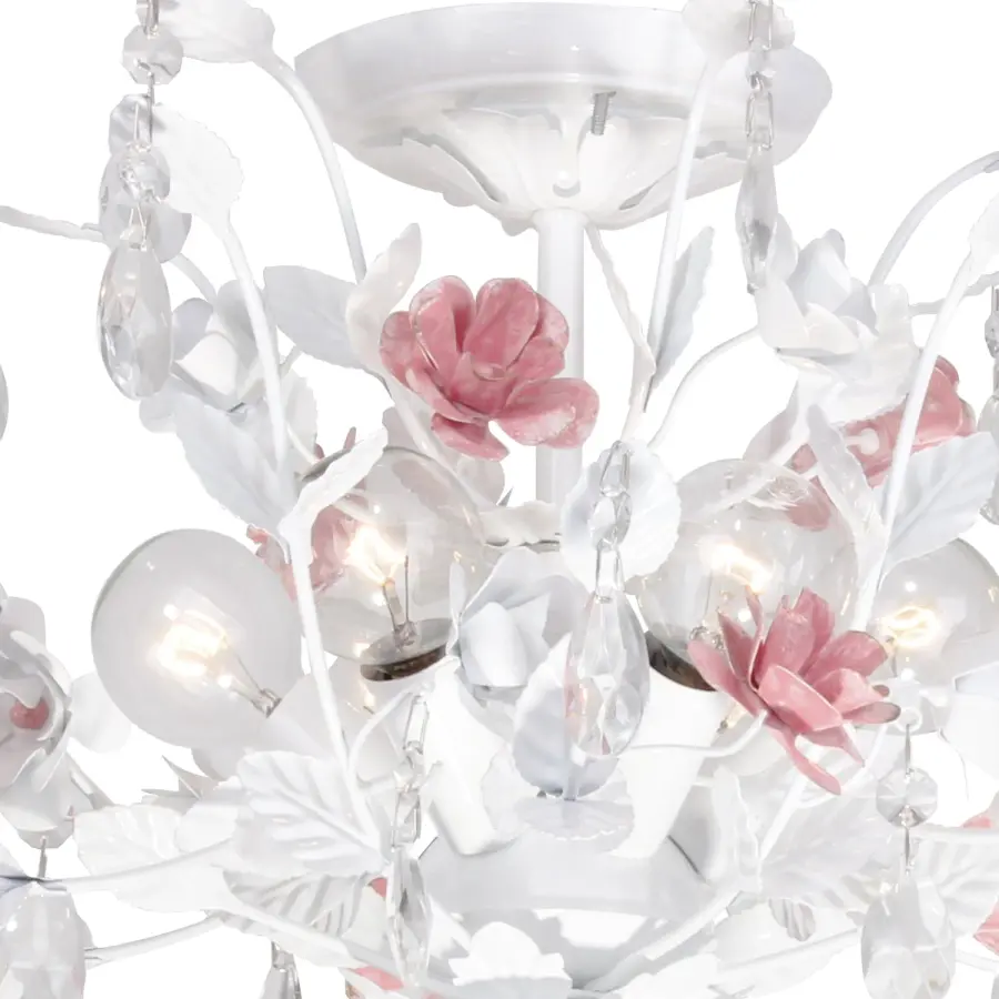 Elegant French-Inspired Semi Flush with Crystal Accents - Image 4