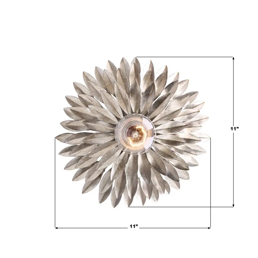 Broche 11" Floral Leaf Sconce - Image 18