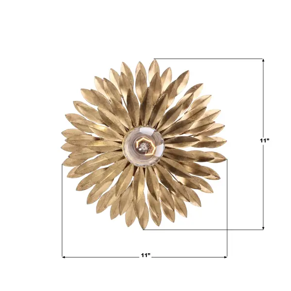 Broche 11" Floral Leaf Sconce - Image 5