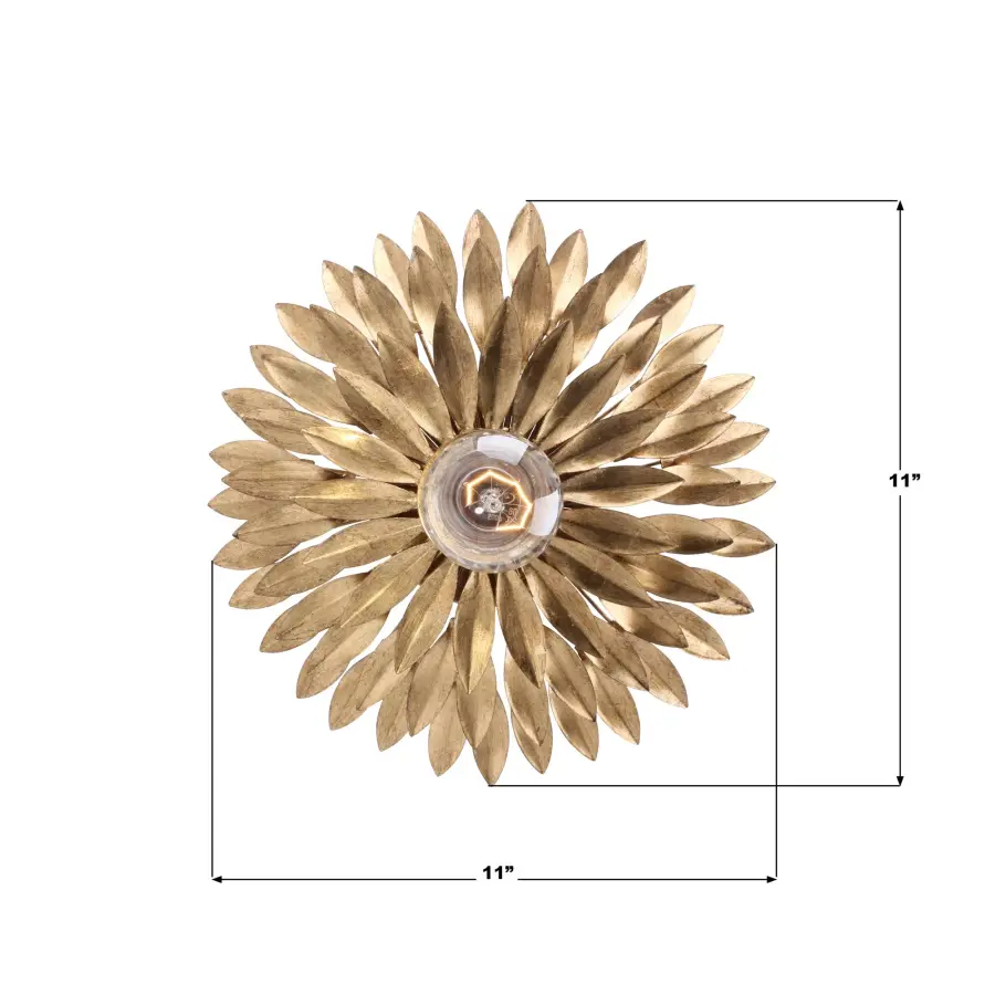 Broche 11" Floral Leaf Sconce - Image 5