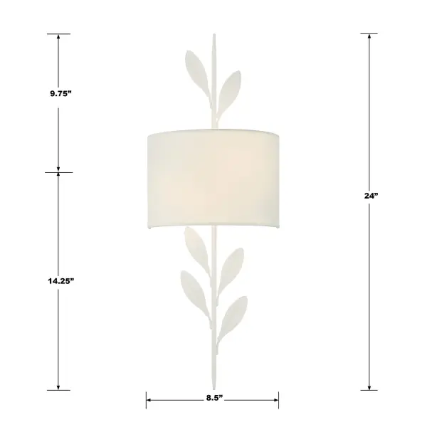 Broche 8.5" Wrought Iron Leaf Sconce - Image 14