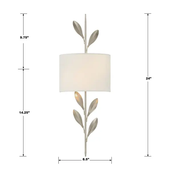Broche 8.5" Wrought Iron Leaf Sconce - Image 21