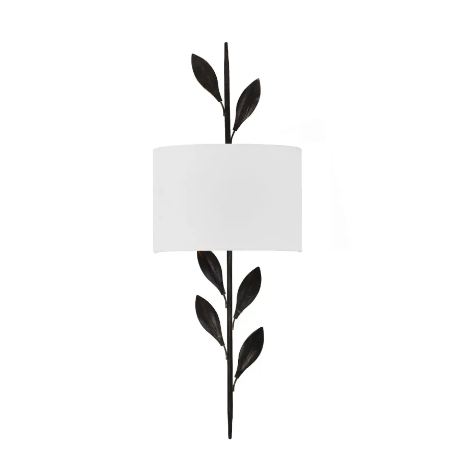 Broche 8.5" Wrought Iron Leaf Sconce - Image 24