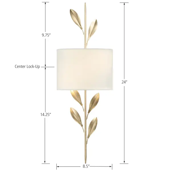 Broche 8.5" Wrought Iron Leaf Sconce - Image 7