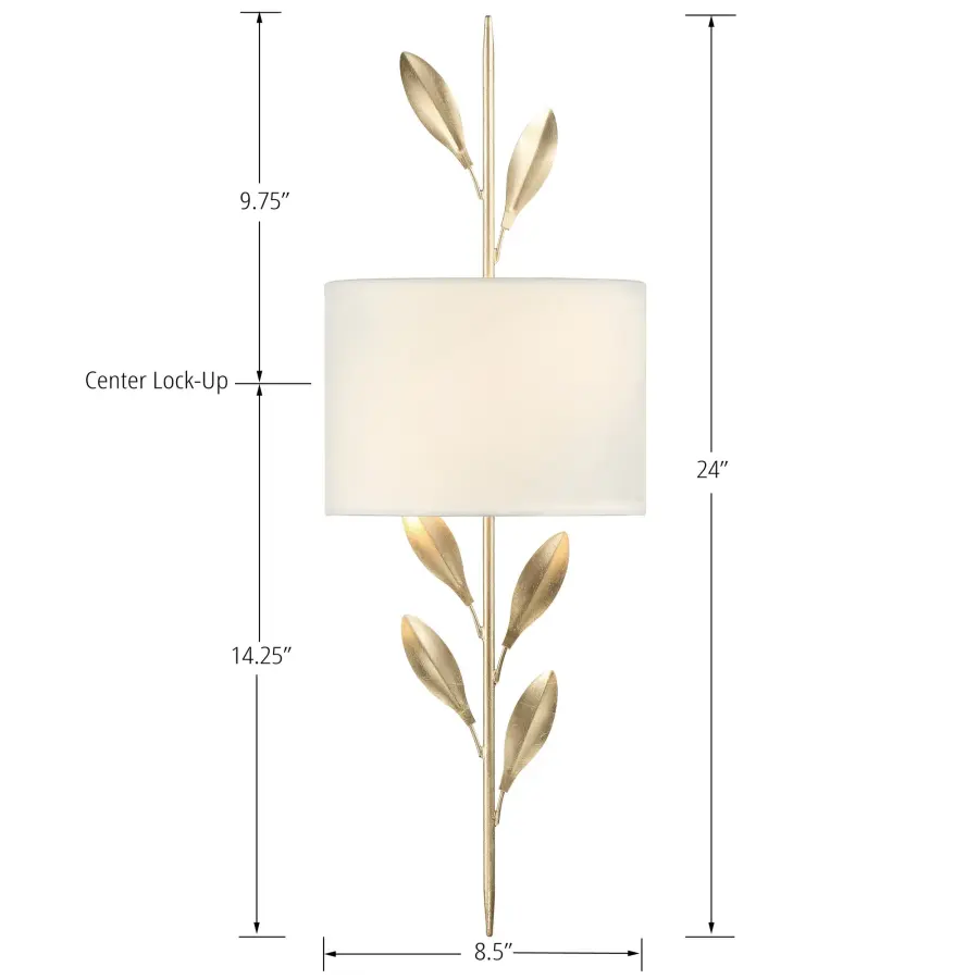 Broche 8.5" Wrought Iron Leaf Sconce - Image 7