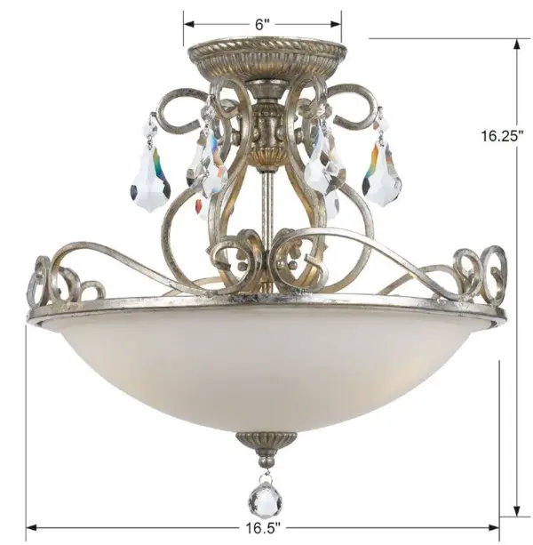 Ashton 16.5" Semi Flush Mount in Olde Silver - Image 5