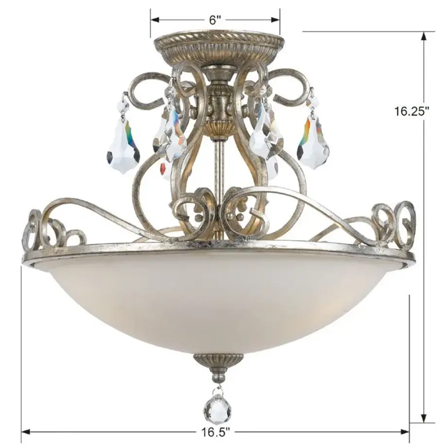 Ashton 16.5" Semi Flush Mount in Olde Silver - Image 5