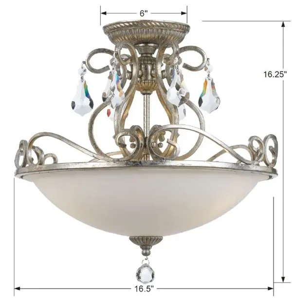 Ashton 16.5" Semi Flush Mount in Olde Silver - Image 5