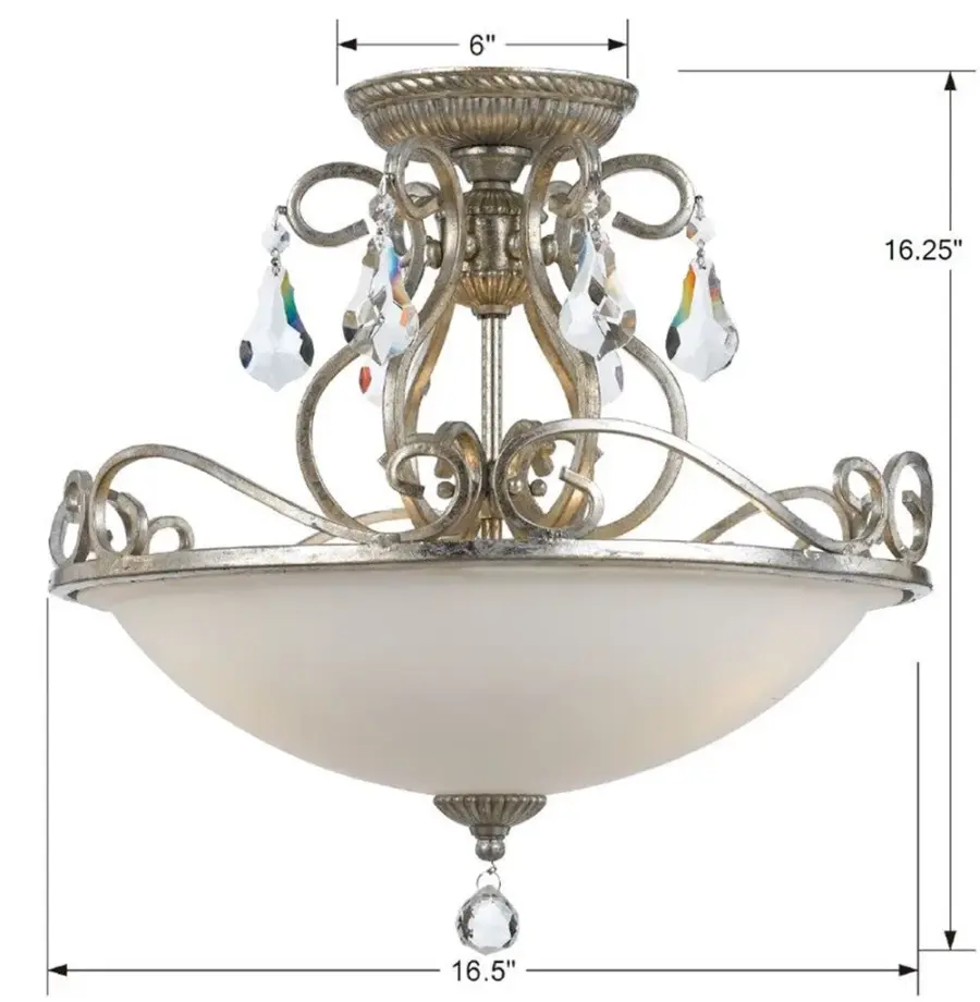 Ashton 16.5" Semi Flush Mount in Olde Silver - Image 5