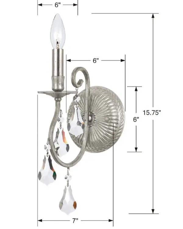 Ashton 5.5" Crystal Wall Sconce - Image 5