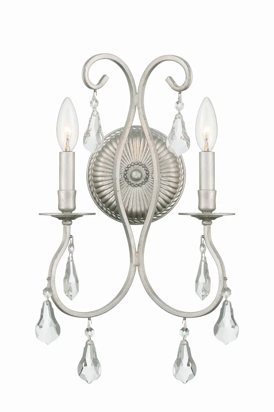 Ashton 10.5" Crystal Sconce in Olde Silver - Image 1