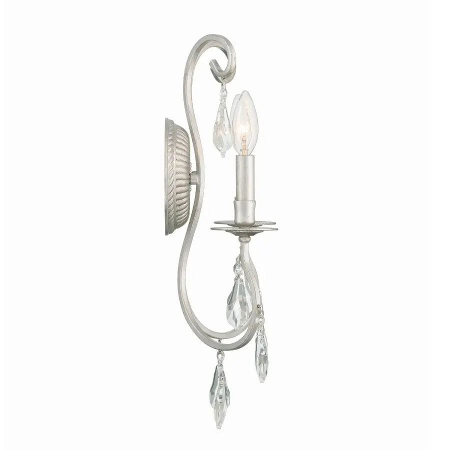 Ashton 10.5" Crystal Sconce in Olde Silver - Image 4