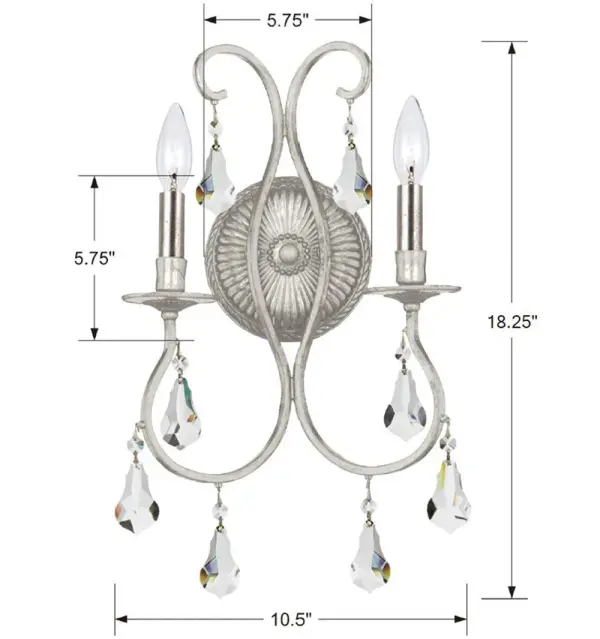 Ashton 10.5" Crystal Sconce in Olde Silver - Image 5