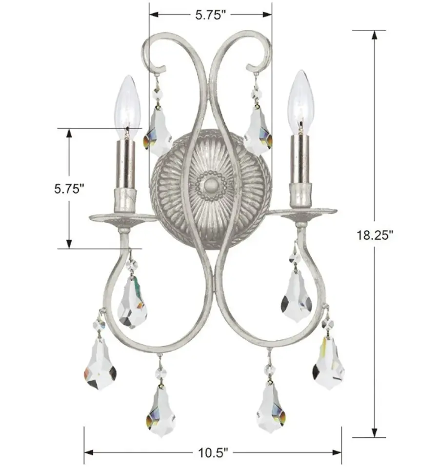 Ashton 10.5" Crystal Sconce in Olde Silver - Image 5