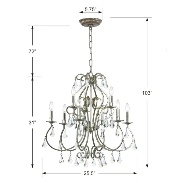 Ashton 25.5" Crystal Chandelier - Image 7