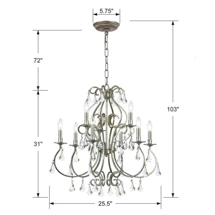 Ashton 25.5" Crystal Chandelier - Image 7