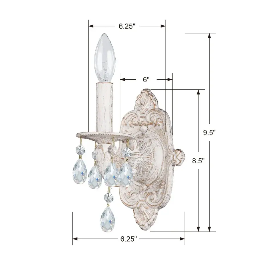 Paris Market 6.25" Antique White Sconce - Image 10