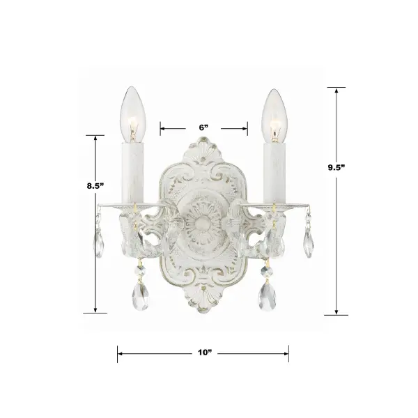 Paris Market 10" Antique White Sconce - Image 5