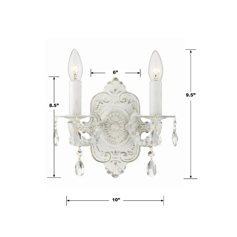Paris Market 10" Antique White Sconce - Image 5