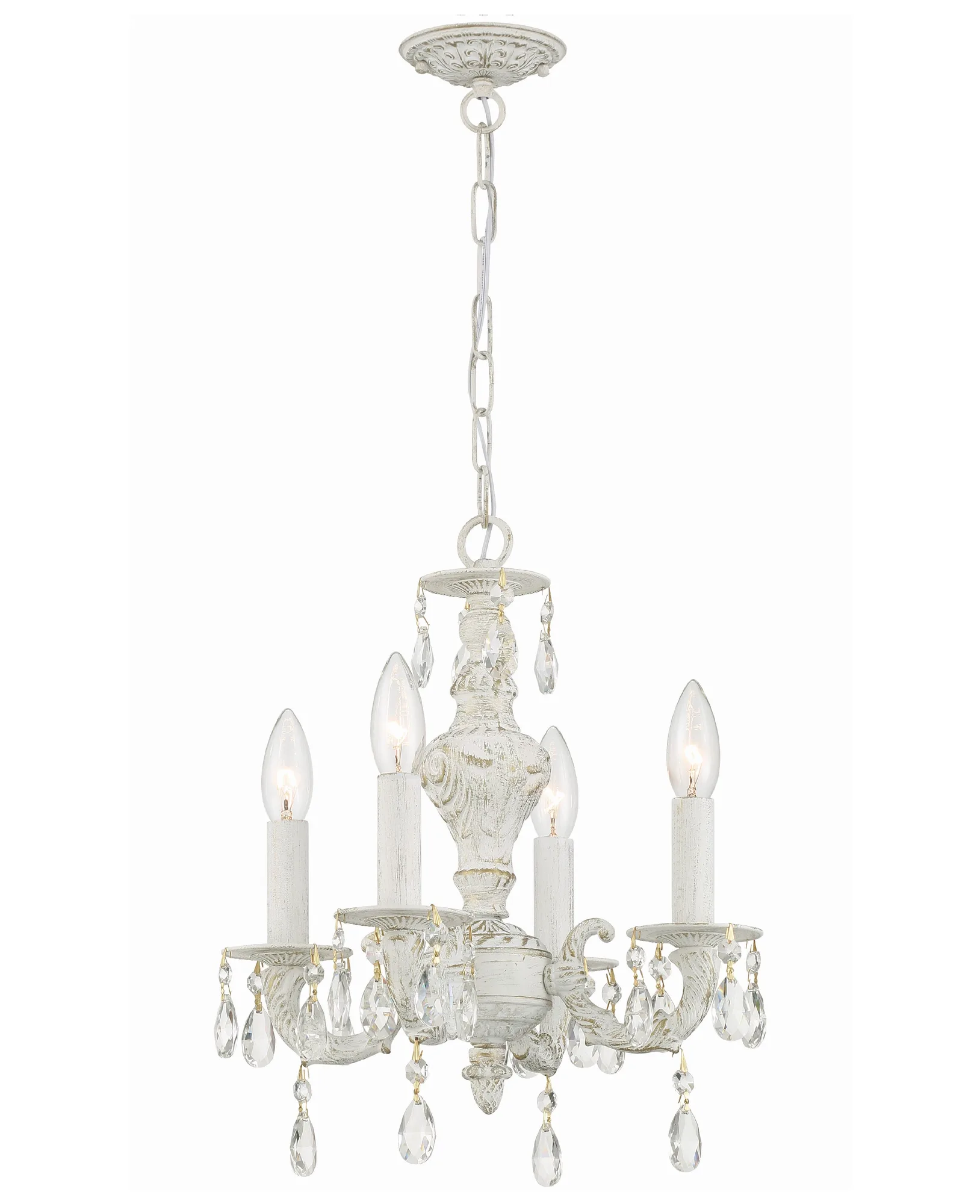 Paris Market 13.5" Antique White Chandelier