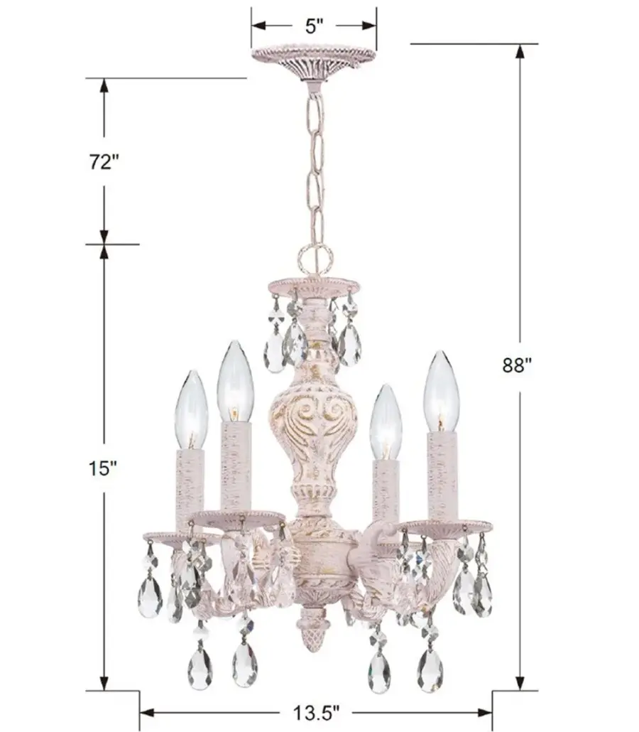 Paris Market 13.5" Antique White Chandelier - Image 12