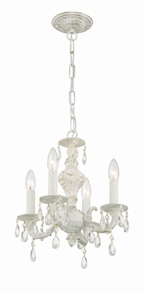 Paris Market 13.5" Antique White Chandelier - Image 3