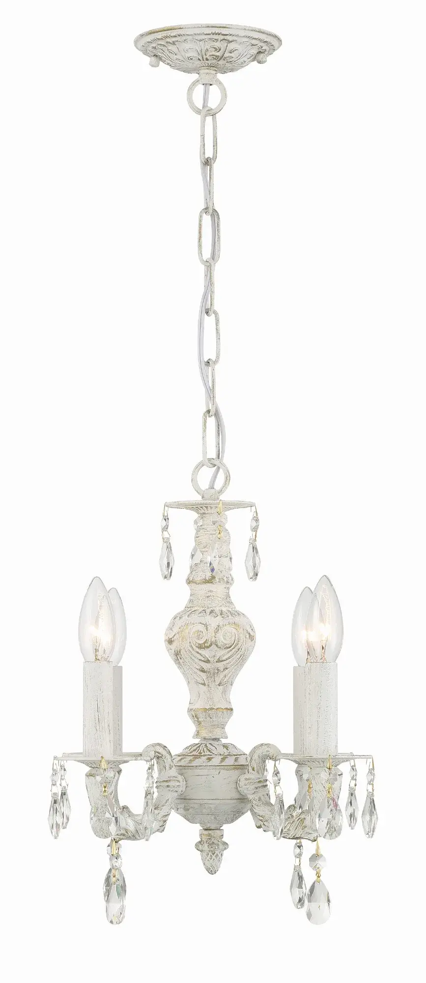 Paris Market 13.5" Antique White Chandelier - Image 4