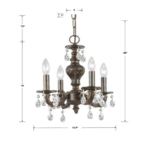 Paris Market 13.5" Antique White Chandelier - Image 13