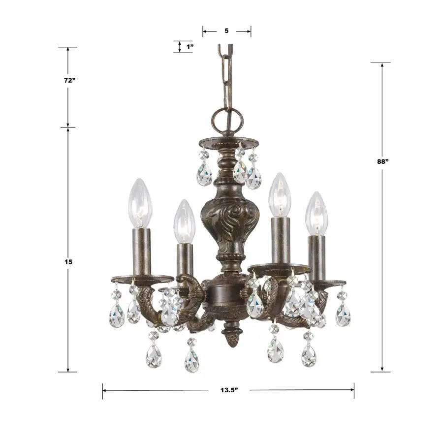Paris Market 13.5" Antique White Chandelier - Image 13