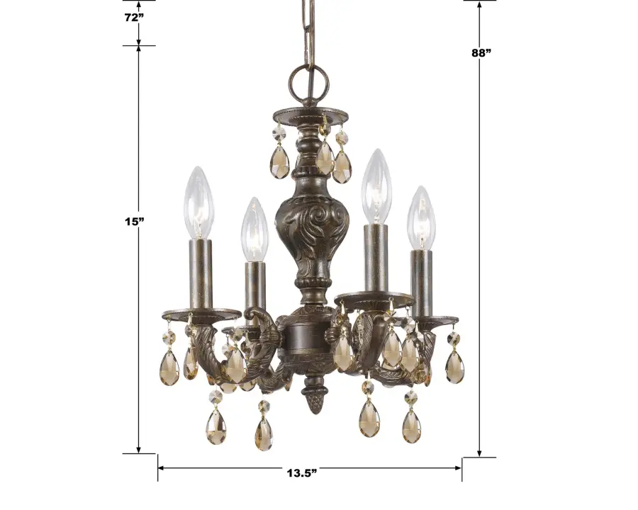 Paris Market 13.5" Antique White Chandelier - Image 15