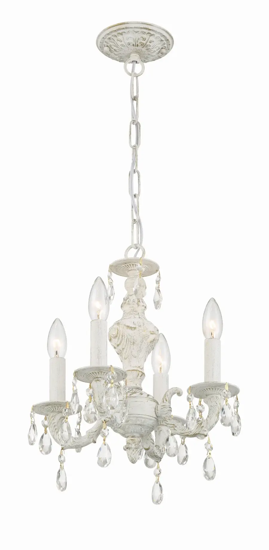 Paris Market 13.5" Antique White Chandelier - Image 3