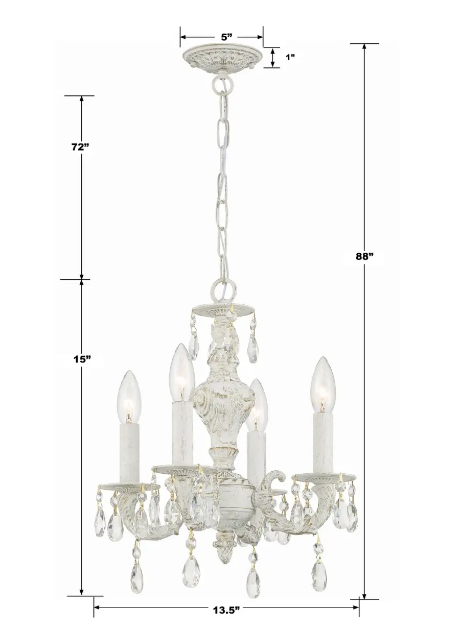 Paris Market 13.5" Antique White Chandelier - Image 8