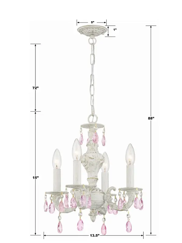 Paris Market 13.5" Antique White Chandelier - Image 10